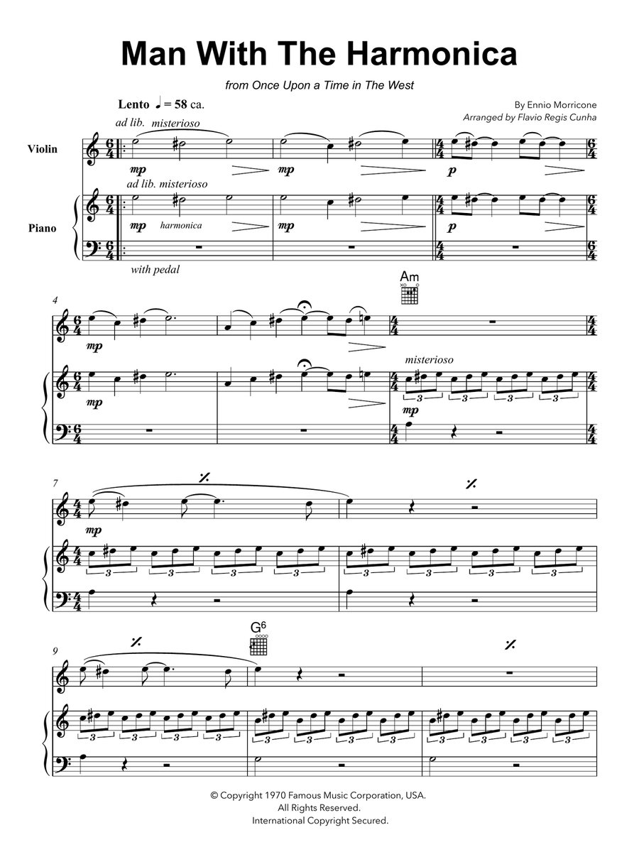Man With The Harmonica Violin Solo scores gallery preview page 3