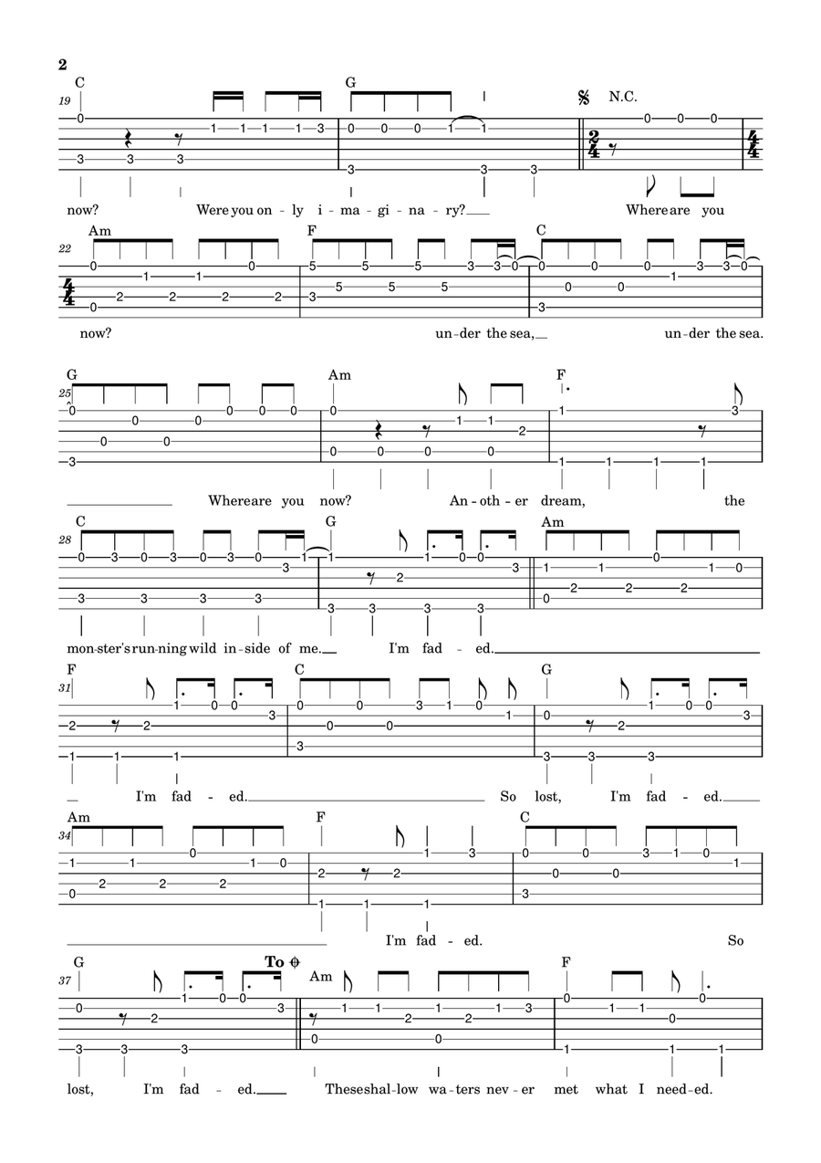 Faded Faded Acoustic Guitar scores gallery preview page 2