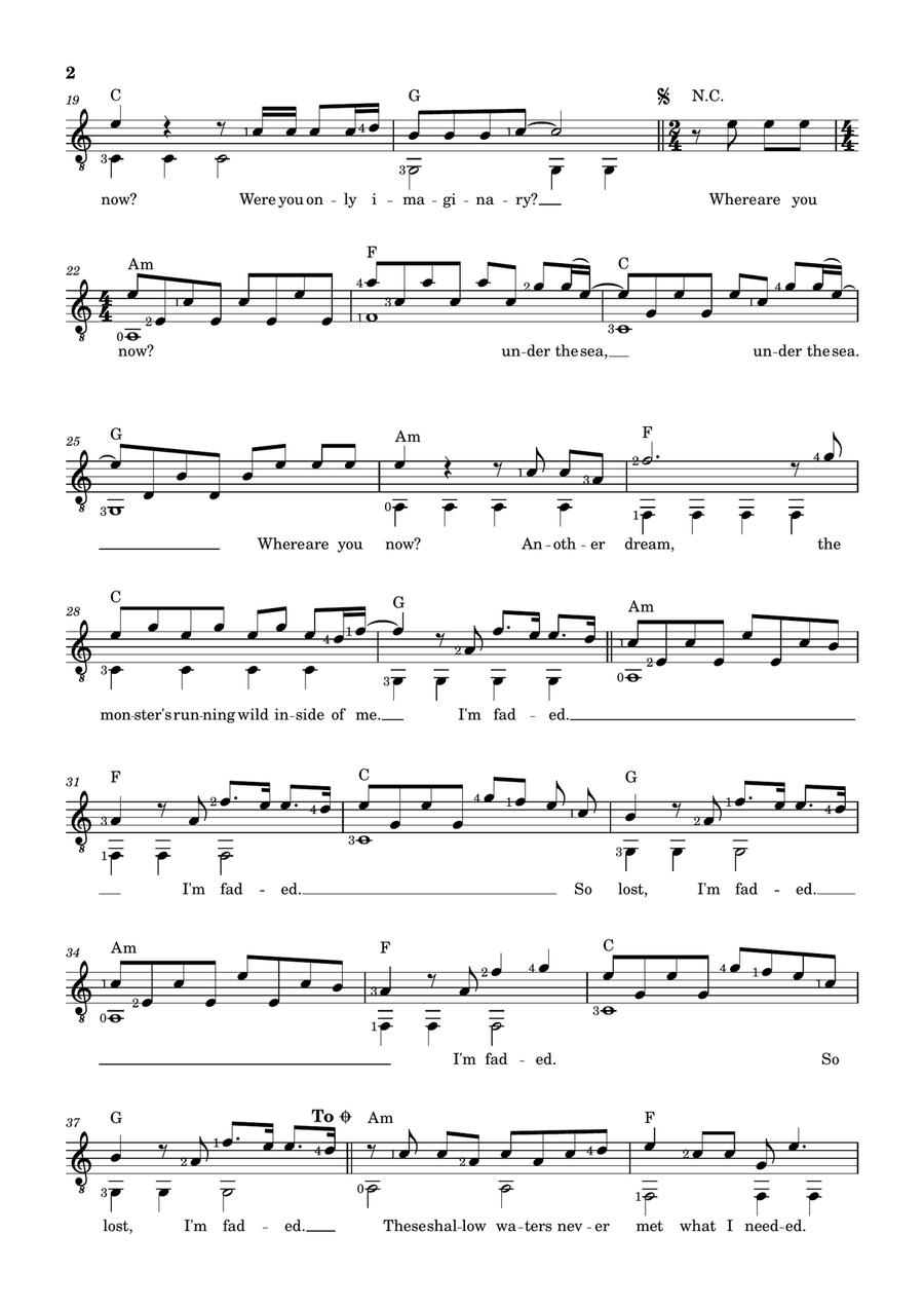 Faded Faded Acoustic Guitar scores gallery preview page 2