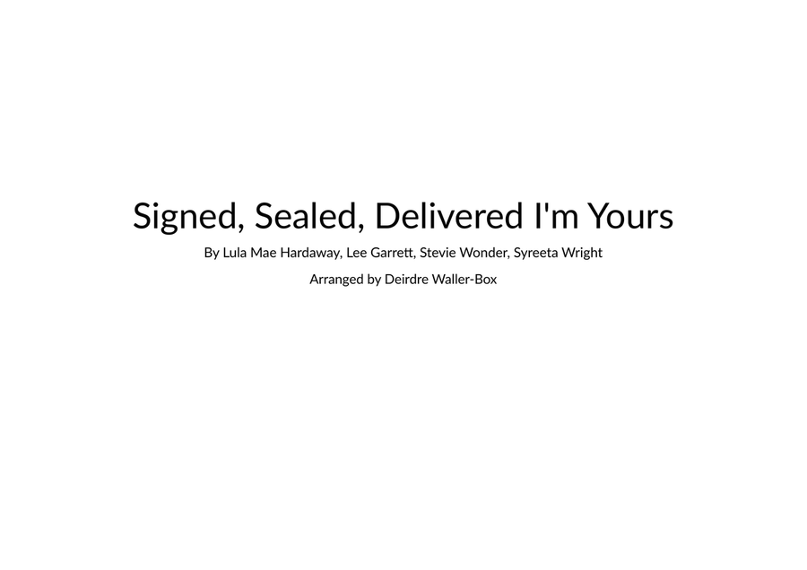 Signed, Sealed, Delivered I'm Yours Brass Ensemble scores gallery preview page 1