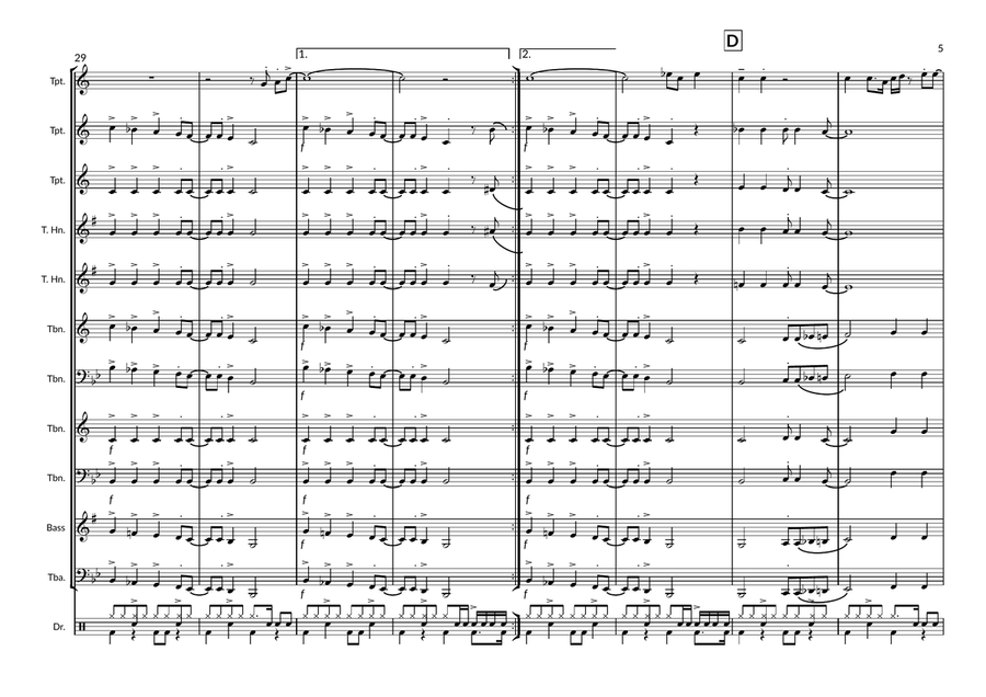 Signed, Sealed, Delivered I'm Yours Brass Ensemble scores gallery preview page 5