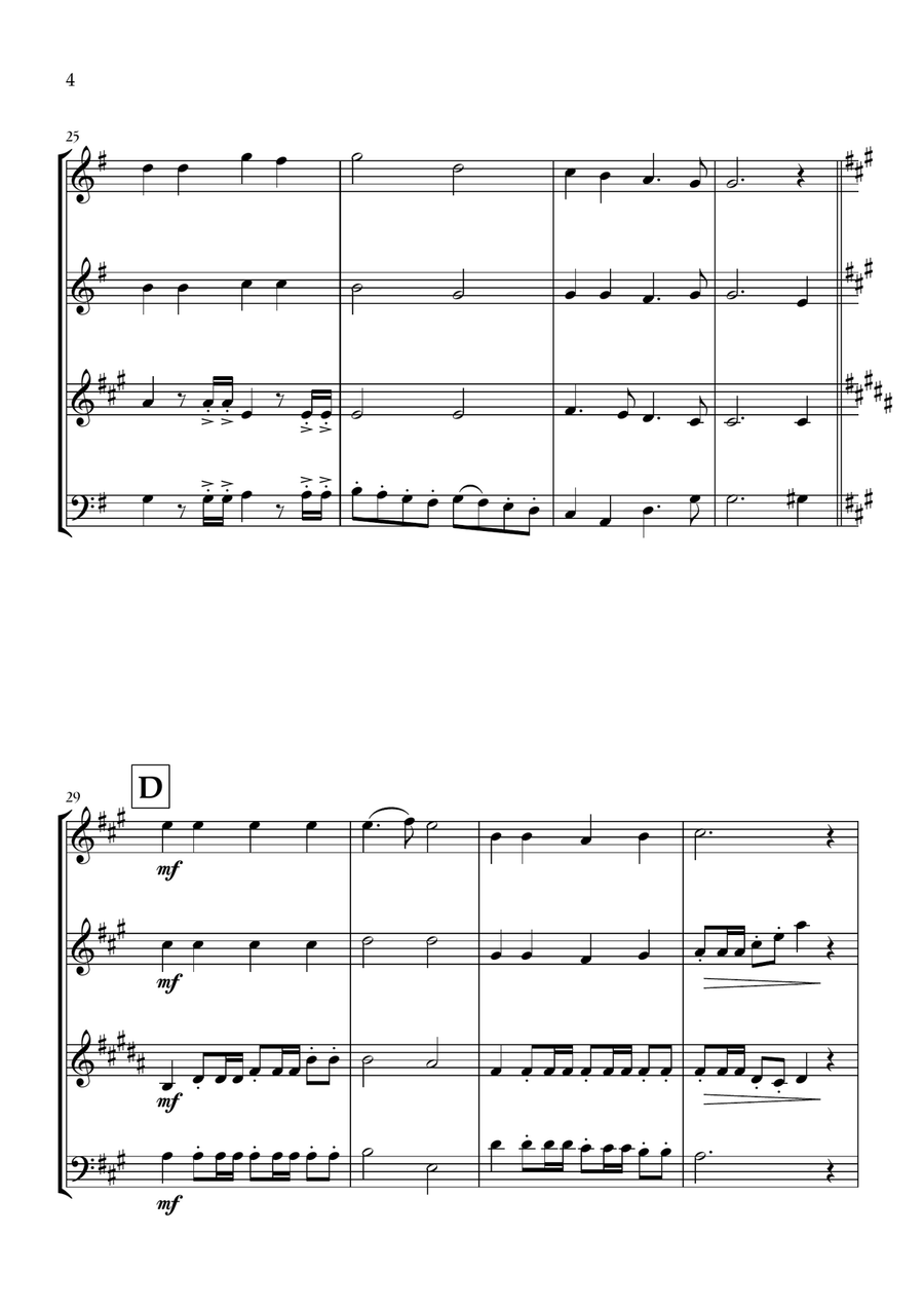 Onward, Christian Soldiers (Woodwind Quartet) - Easy Intermediate Level Woodwind Quartet scores gallery preview page 4