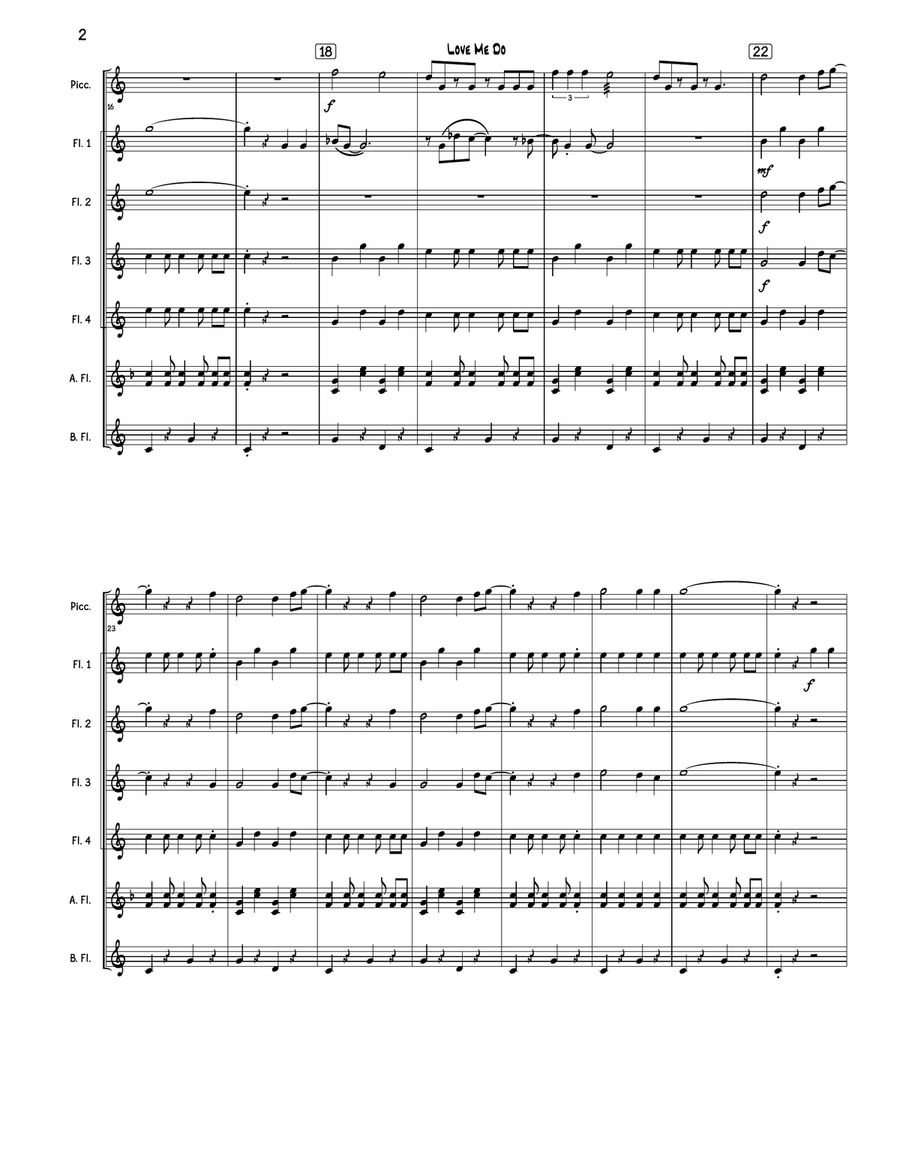 Love Me Do Love Me Do Flute Choir scores gallery preview page 2