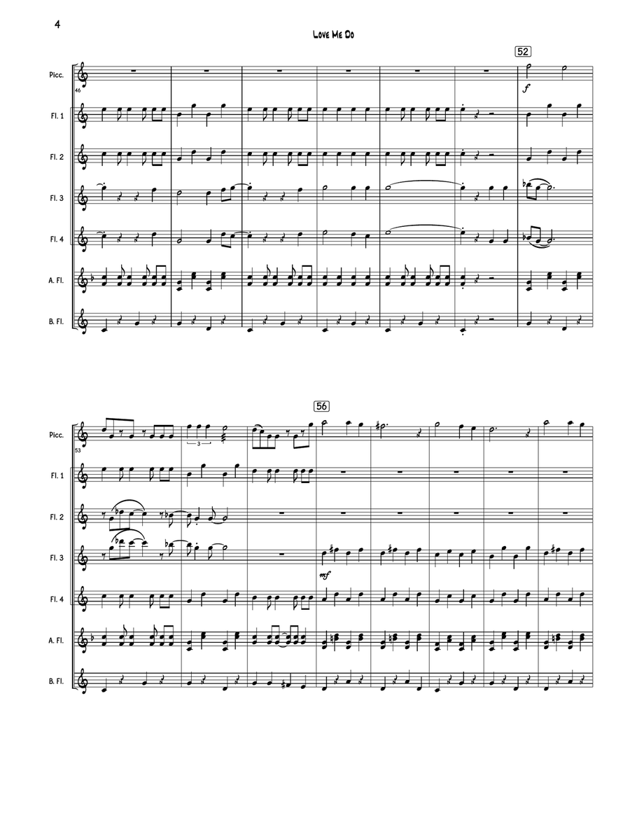 Love Me Do Love Me Do Flute Choir scores gallery preview page 4