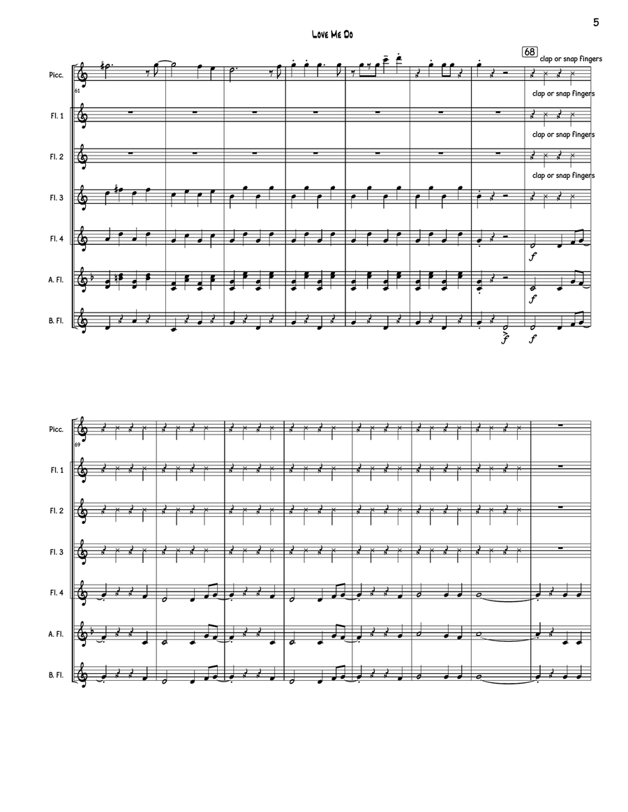 Love Me Do Love Me Do Flute Choir scores gallery preview page 5