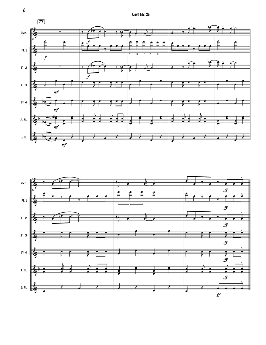 Love Me Do Love Me Do Flute Choir scores gallery preview page 6