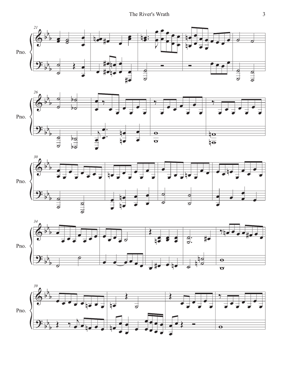 The River's Wrath for solo piano by Mark Andersen Piano Solo scores gallery preview page 3
