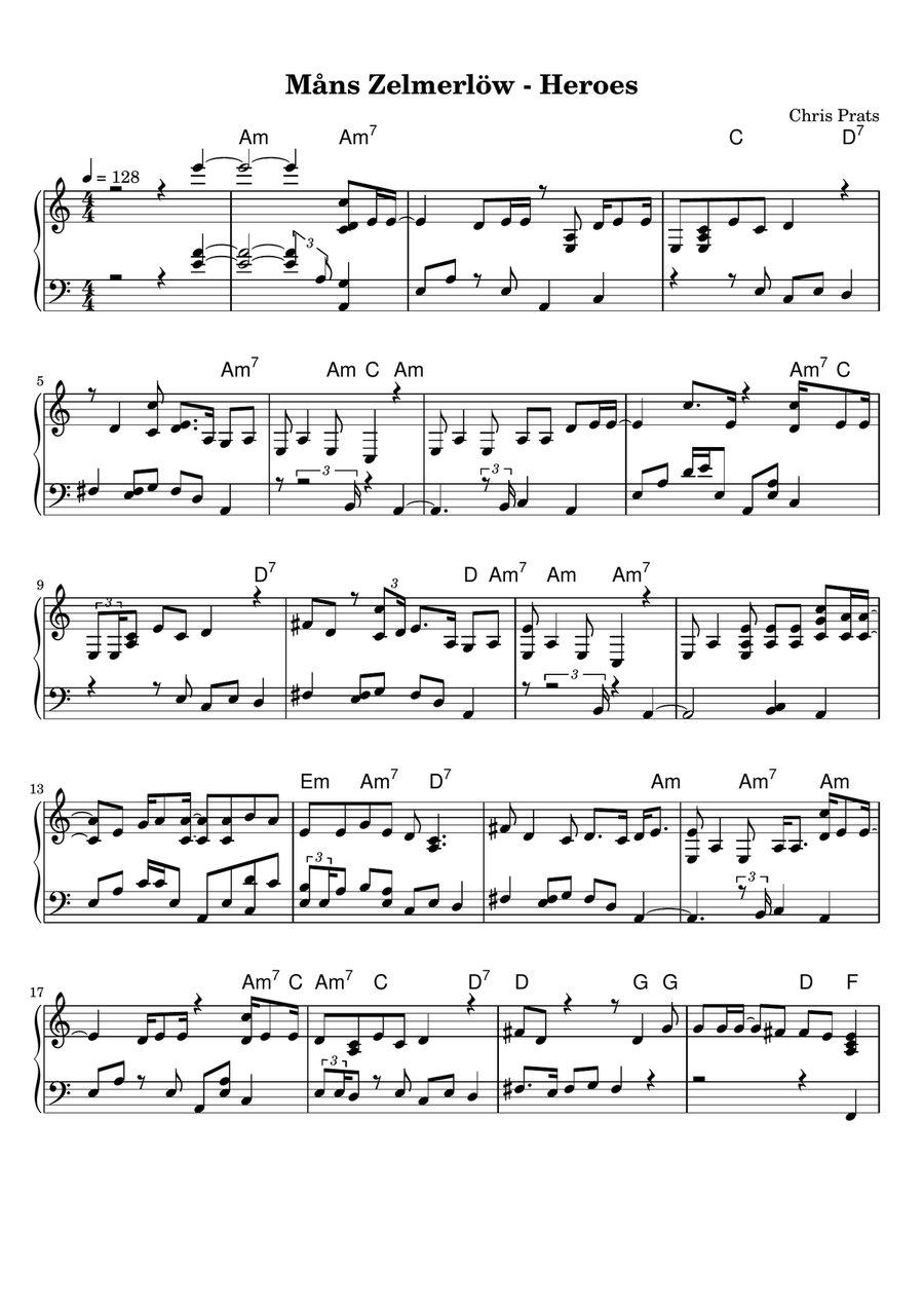 Heroes Heroes Piano Solo scores gallery preview page 1