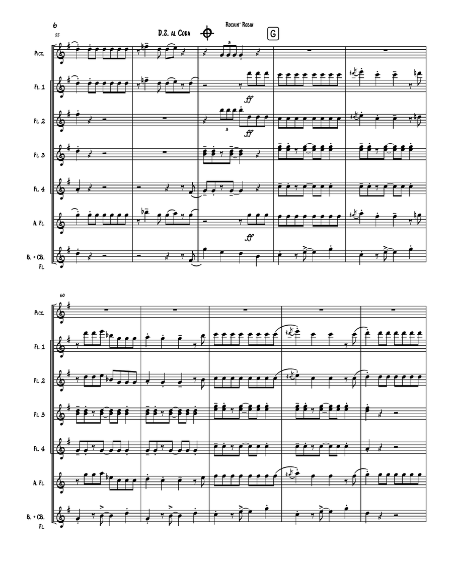 Rockin' Robin Flute Choir scores gallery preview page 6