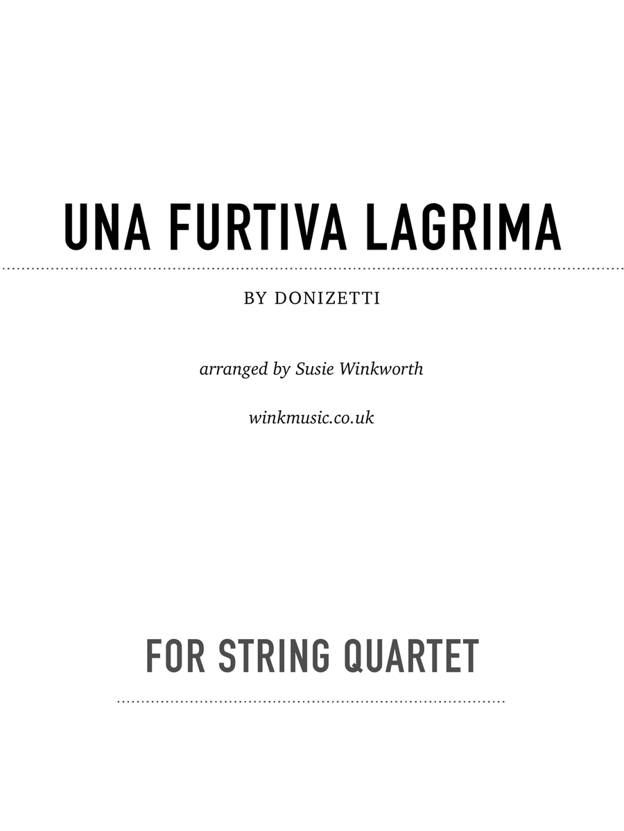 Una furtiva lagrima Una furtiva lagrima String Quartet scores gallery preview page 1