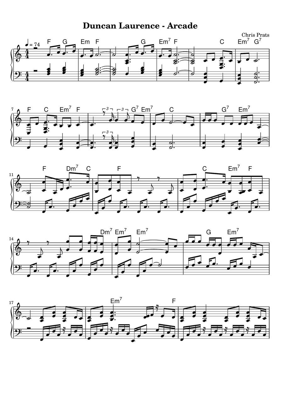 Arcade Arcade Piano Solo scores gallery preview page 1