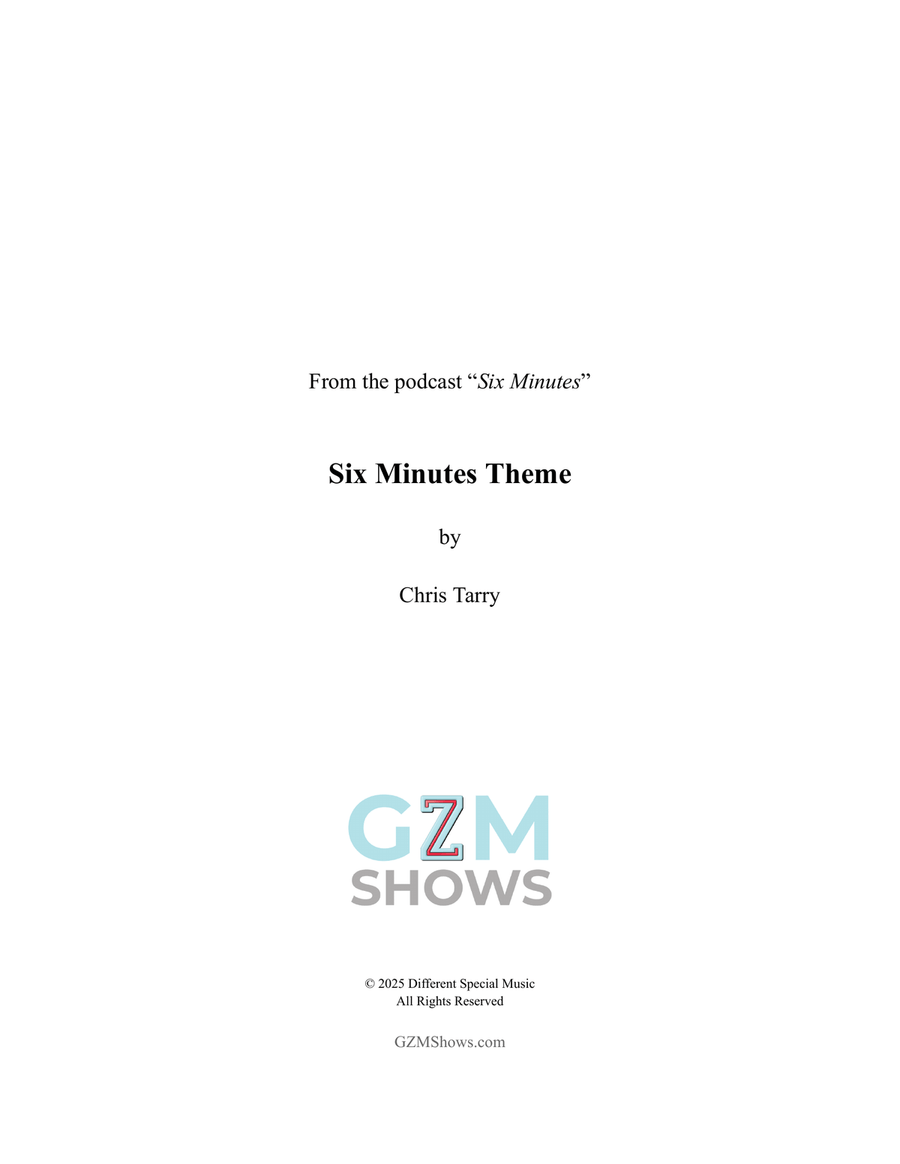 Six Minutes Theme Six Minutes Theme Piano Solo scores gallery preview page 1