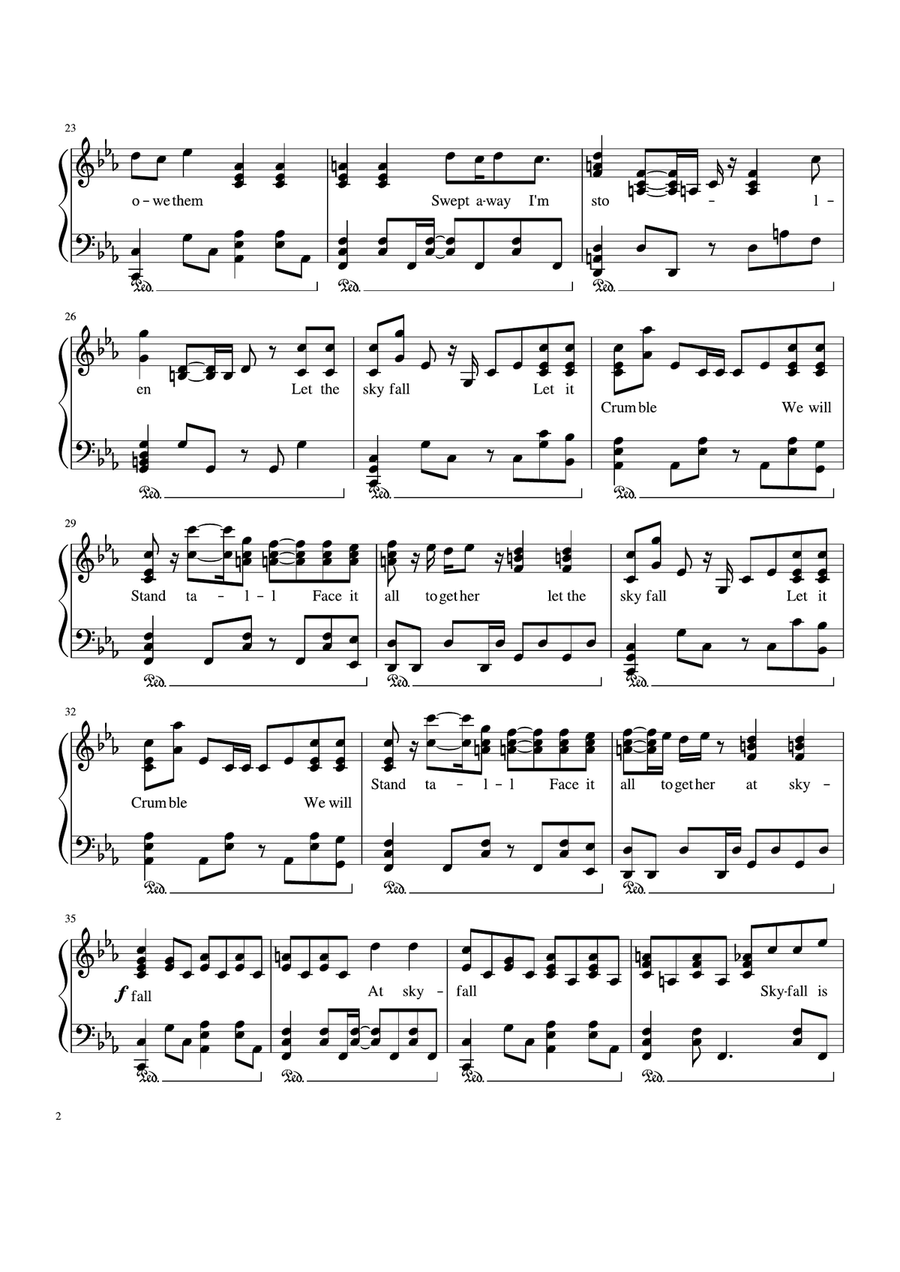 Skyfall Skyfall Piano, Vocal scores gallery preview page 2