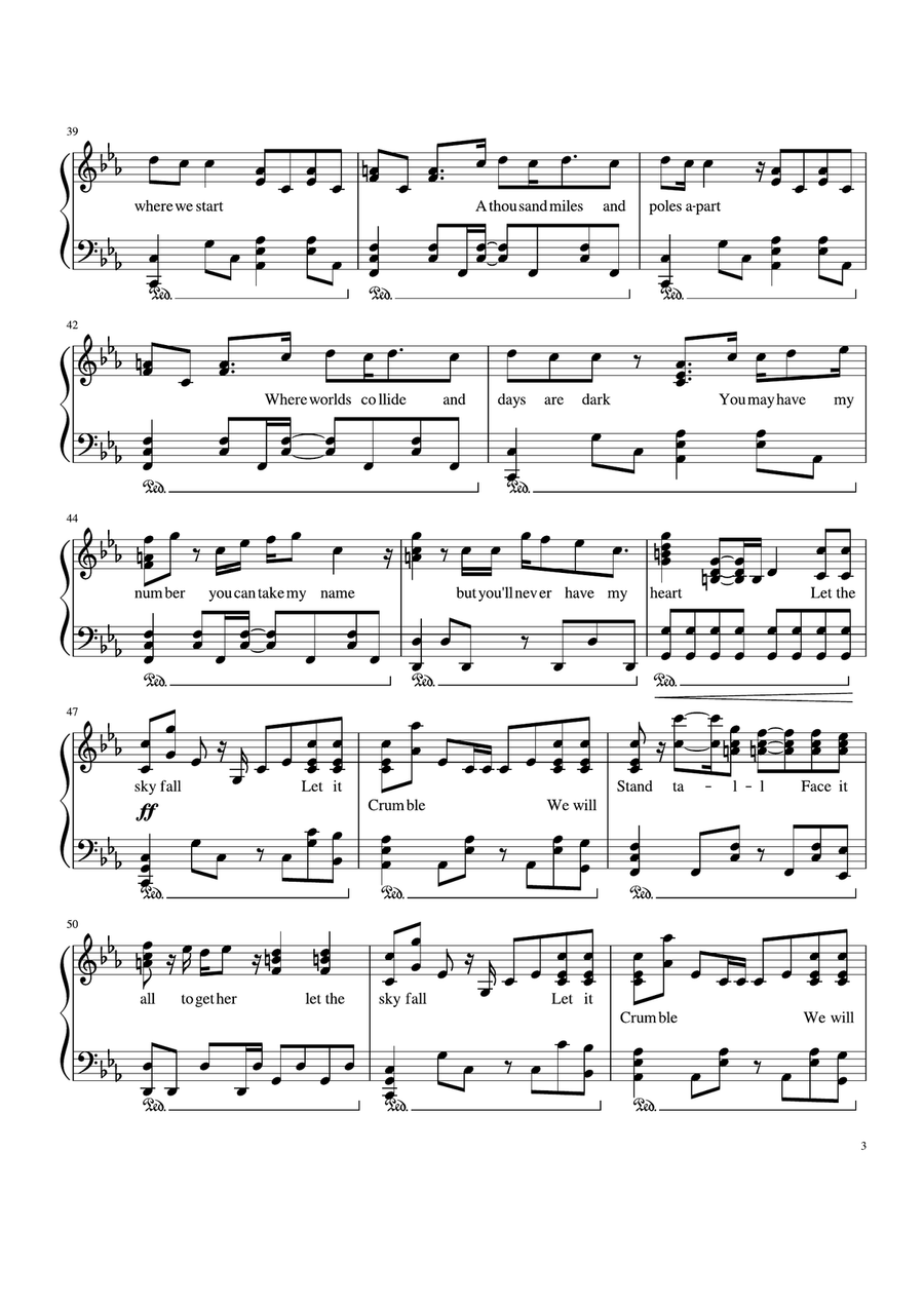 Skyfall Skyfall Piano, Vocal scores gallery preview page 3