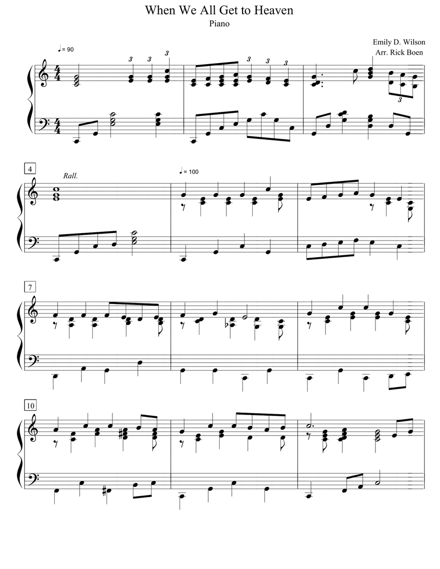 When We All Get to Heaven Piano Solo scores gallery preview page 1