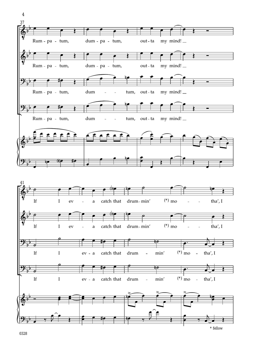 CHRISMAS SIC MUSIC (I DON' TAP NO FOOT FO' PATTY PAN) TTBB scores gallery preview page 4