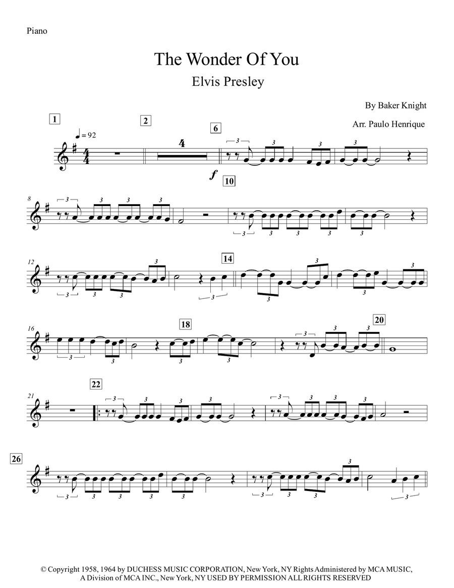 The Wonder Of You The Wonder Of You Violin Solo scores gallery preview page 2