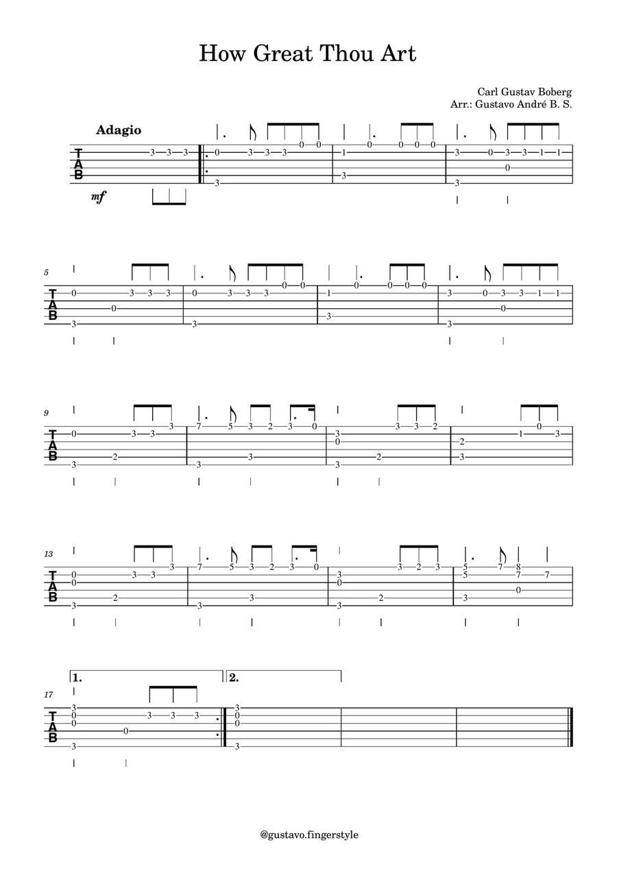 How Great Thou Art How Great Thou Art Acoustic Guitar scores gallery preview page 1