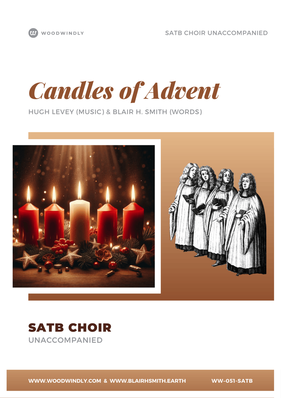 Candles of Advent (a carol) for SATB a Capella choir 4-Part scores gallery preview page 1