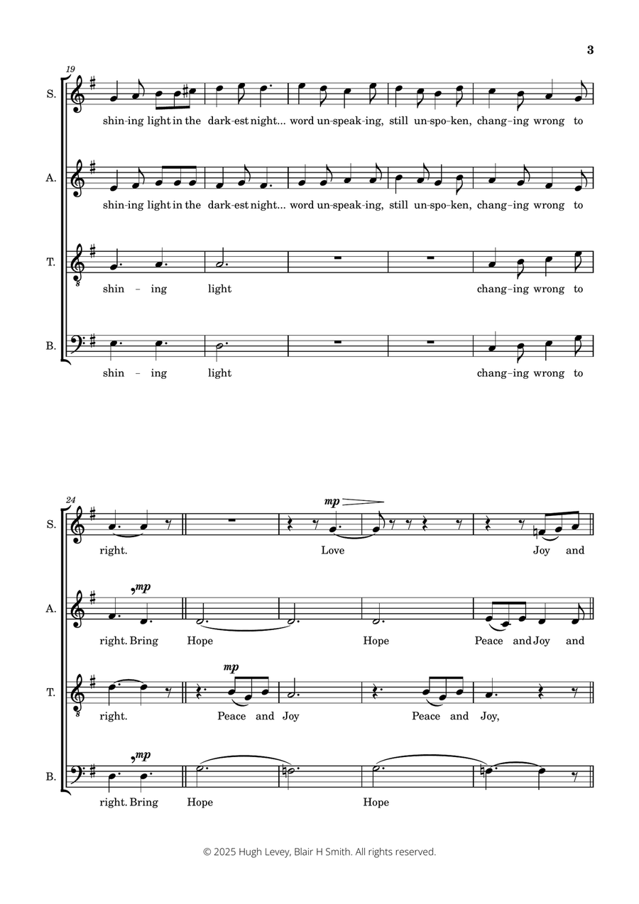 Candles of Advent (a carol) for SATB a Capella choir 4-Part scores gallery preview page 6