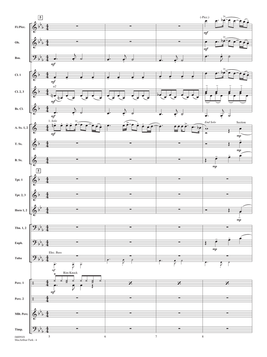 MacArthur Park (arr. Paul Murtha) - Conductor Score (Full Score) Concert Band scores gallery preview page 3