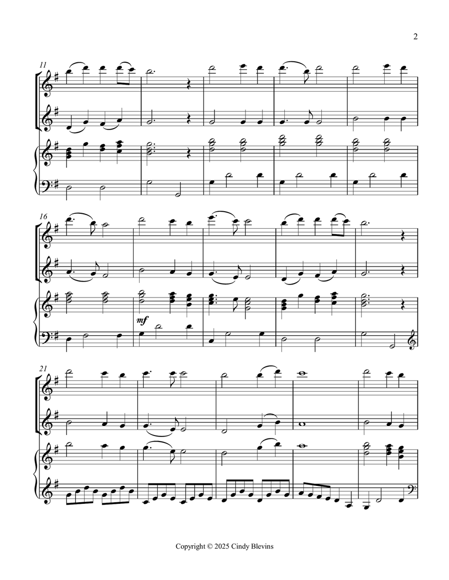 Nearer, My God, to Thee, for Flute, Violin and Piano Flute scores gallery preview page 3