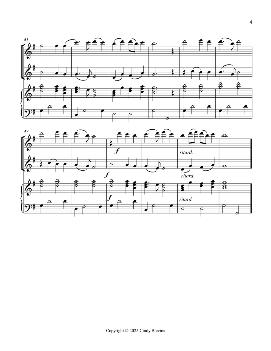 Nearer, My God, to Thee, for Flute, Violin and Piano Flute scores gallery preview page 5