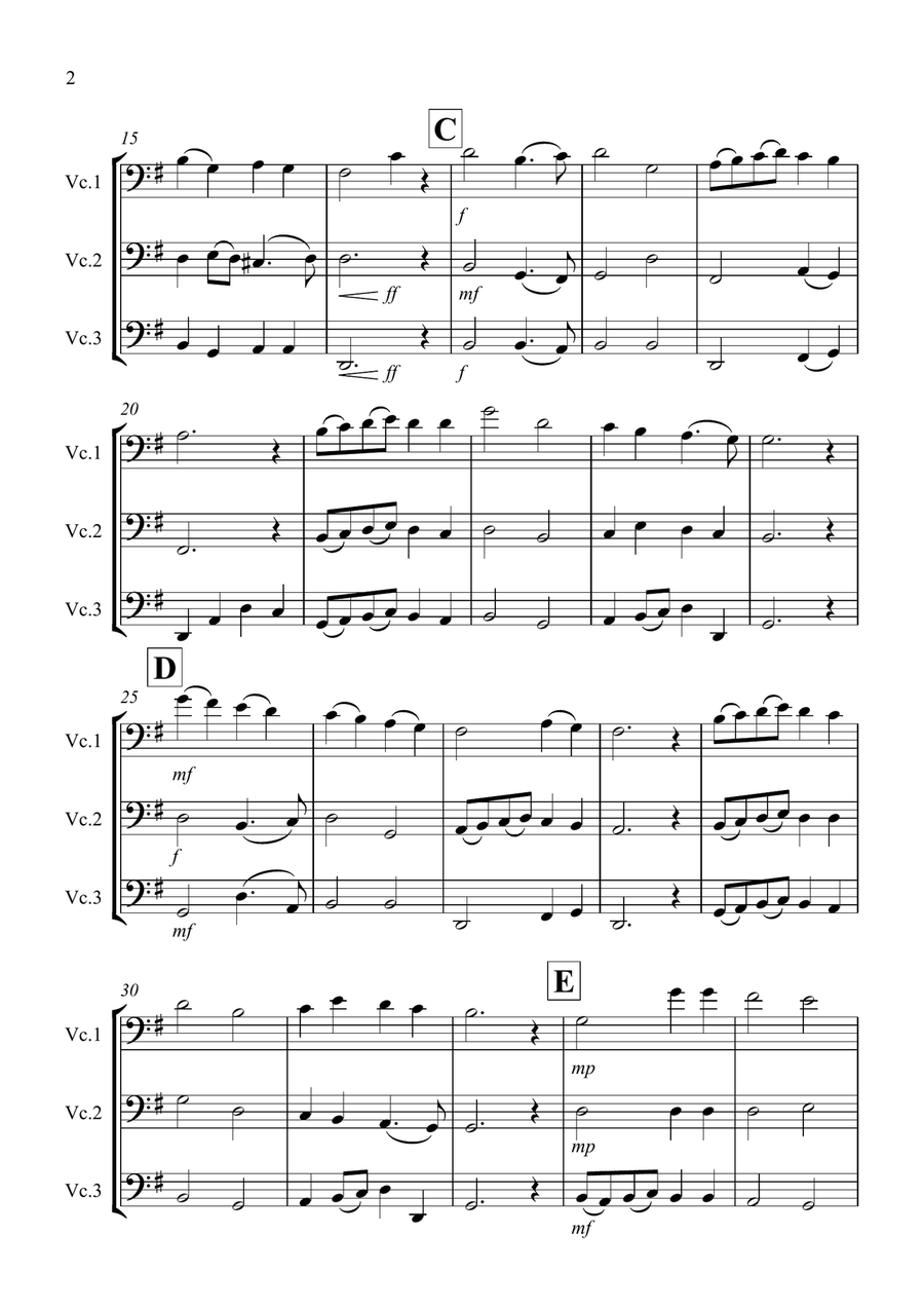 Thine Be The Glory for Cello Trio Small Ensemble scores gallery preview page 2
