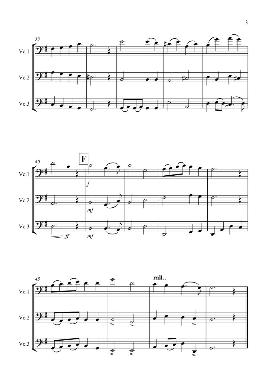 Thine Be The Glory for Cello Trio Small Ensemble scores gallery preview page 3