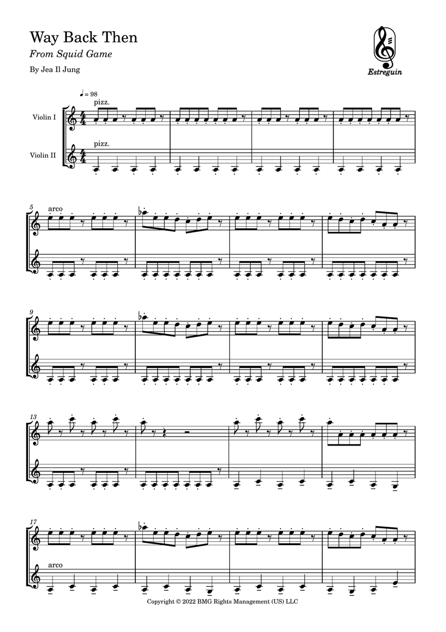 Way Back Then String Duet scores gallery preview page 1