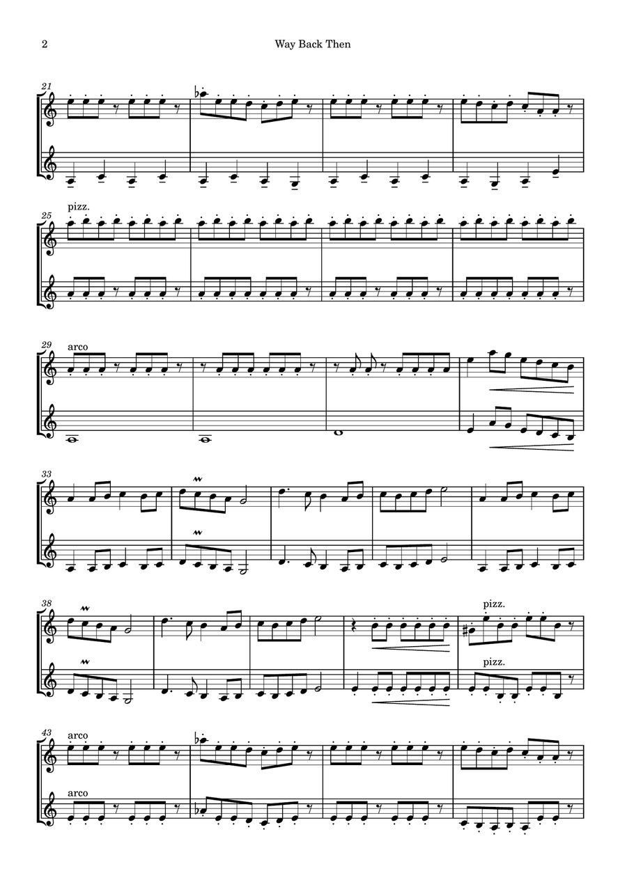 Way Back Then String Duet scores gallery preview page 2