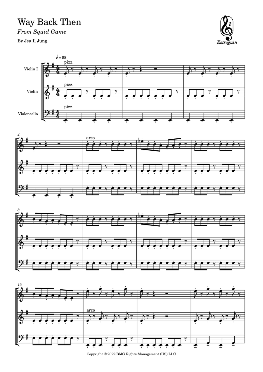 Way Back Then String Trio scores gallery preview page 1