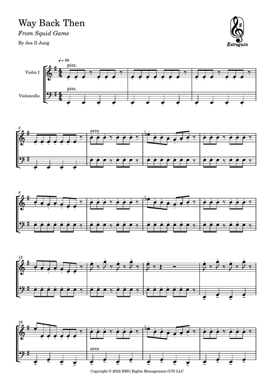 Way Back Then String Duet scores gallery preview page 1