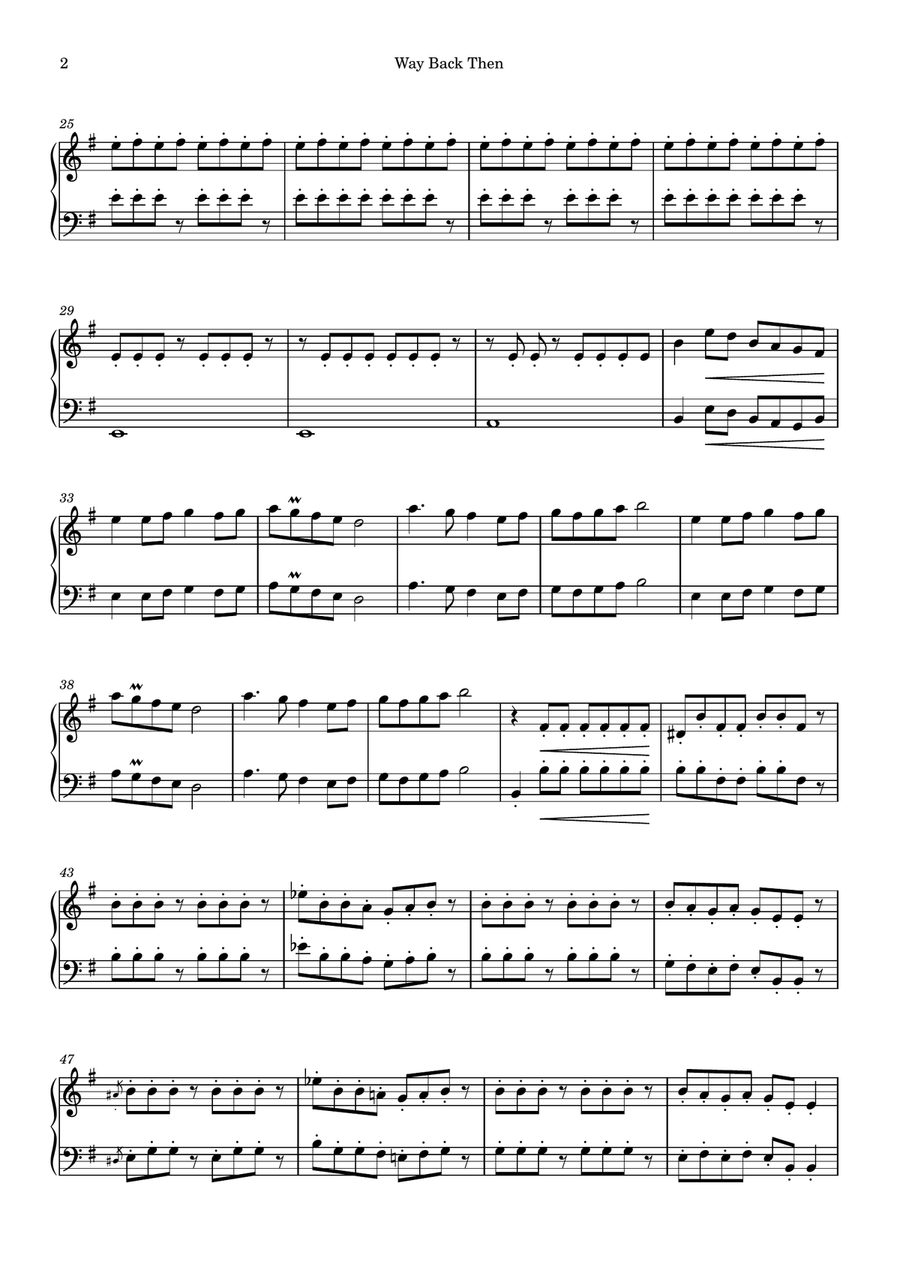 Way Back Then Easy Piano scores gallery preview page 2