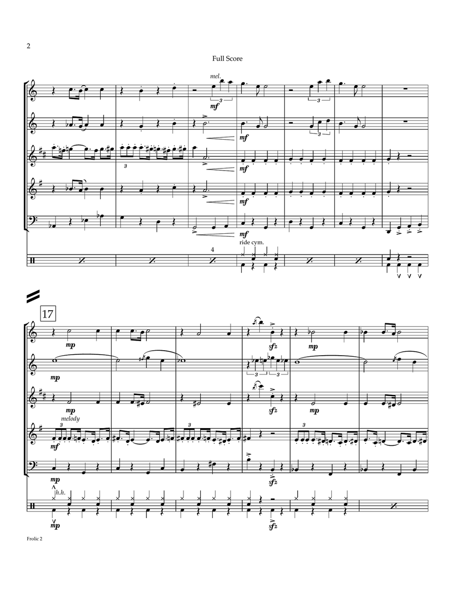 Frolic (Theme From Curb Your Enthusiasm) Woodwind Quintet scores gallery preview page 3