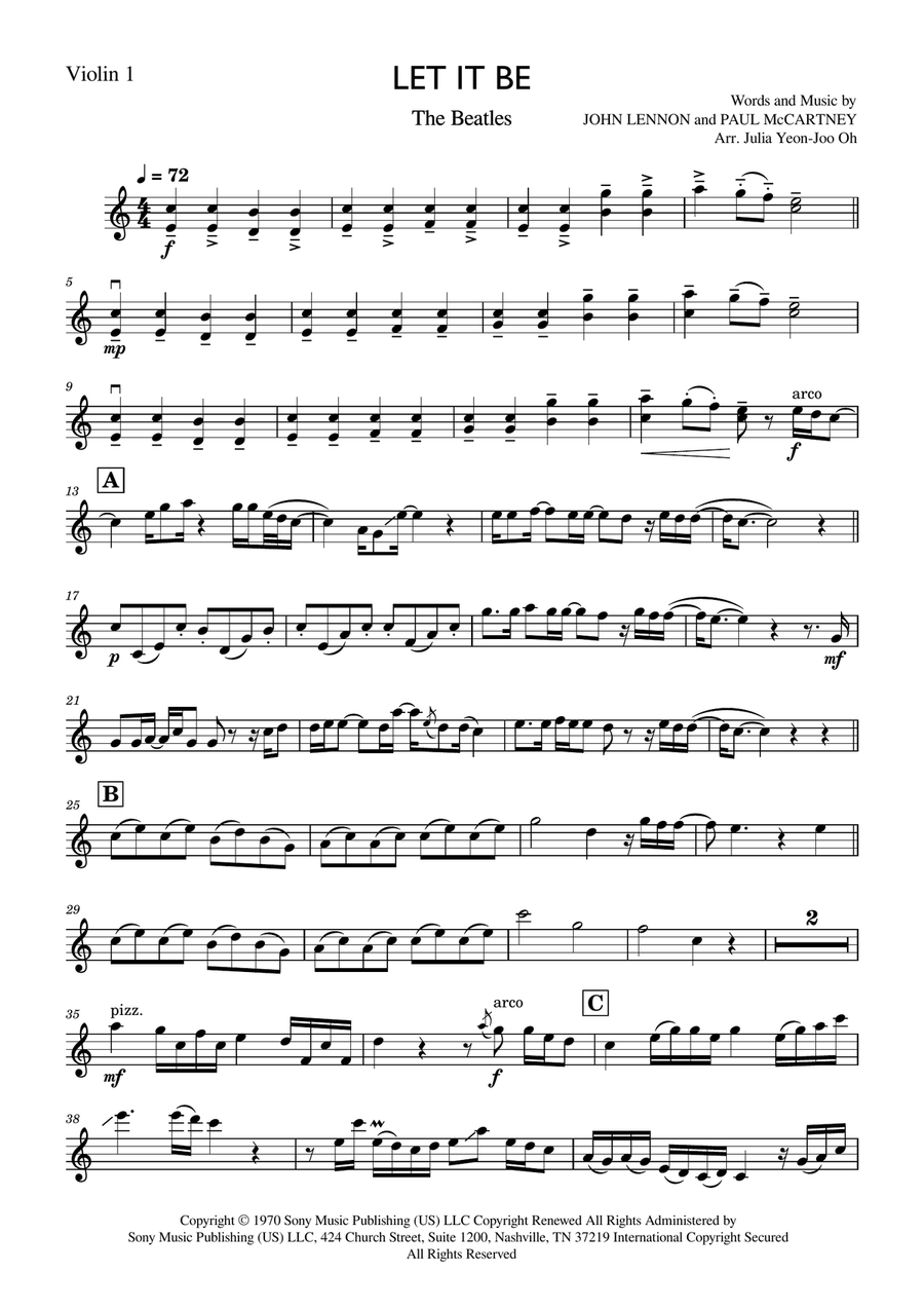 Let It Be Let It Be String Quartet scores gallery preview page 6
