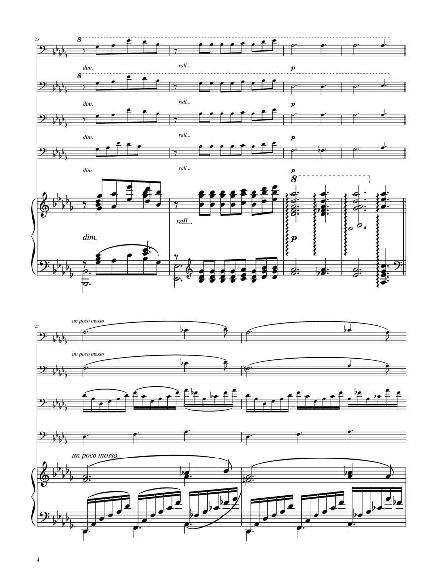 Clair de Lune - Cello Quartet String Quartet scores gallery preview page 4