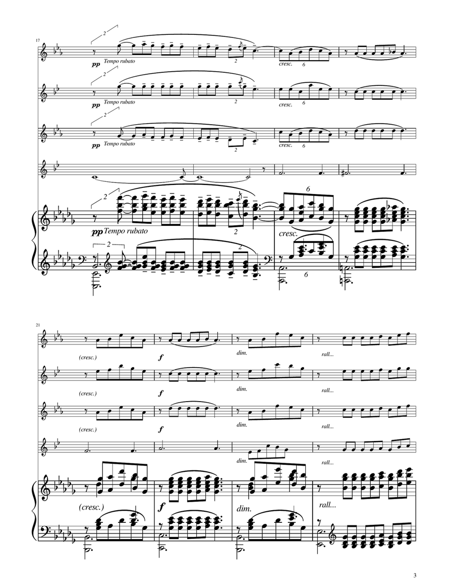 Clair de Lune - Sax Quartet Saxophone Quartet scores gallery preview page 3