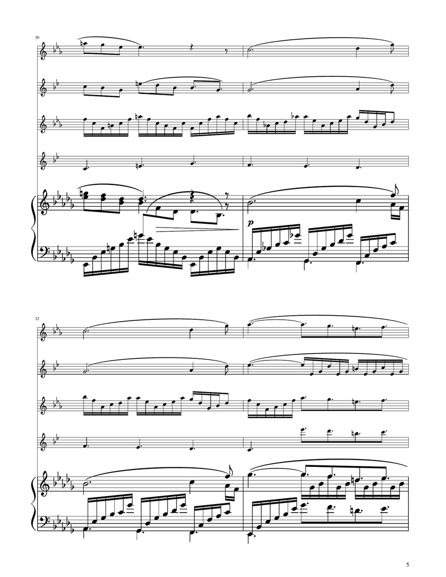 Clair de Lune - Sax Quartet Saxophone Quartet scores gallery preview page 5