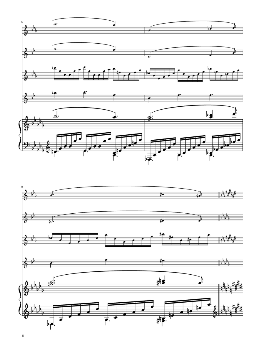Clair de Lune - Sax Quartet Saxophone Quartet scores gallery preview page 6