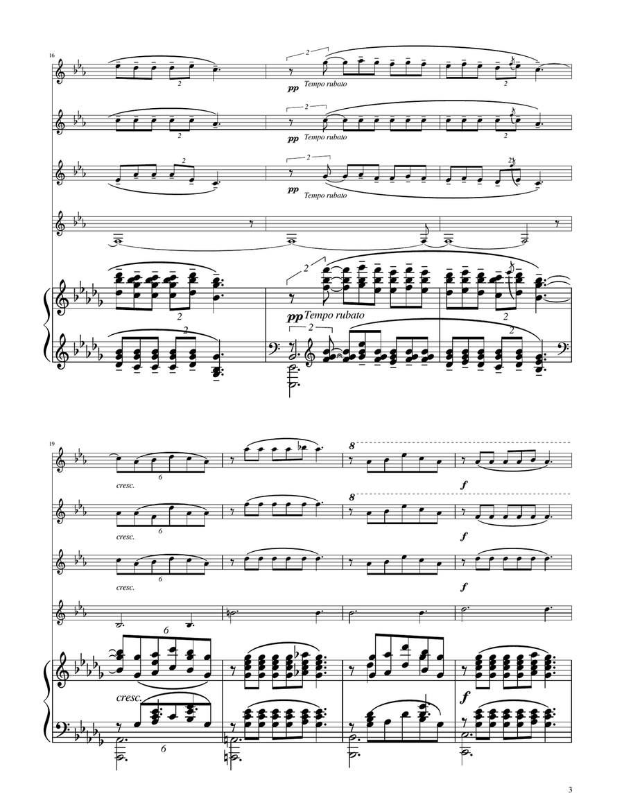 Clair de Lune - Clarinet Quartet Clarinet Quartet scores gallery preview page 3