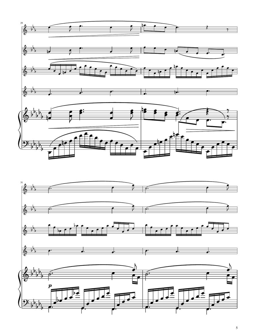 Clair de Lune - Clarinet Quartet Clarinet Quartet scores gallery preview page 5