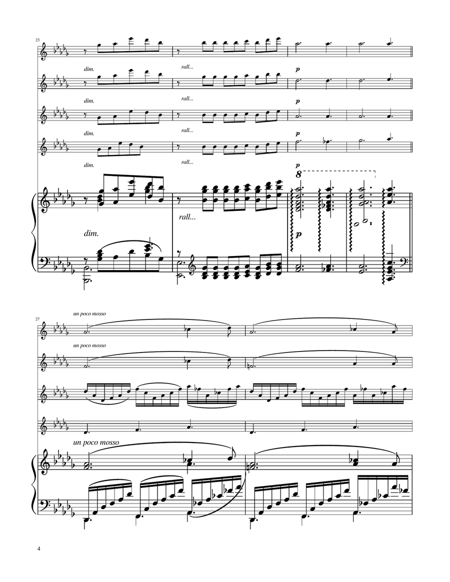 Clair de Lune - Violin Quartet String Quartet scores gallery preview page 4