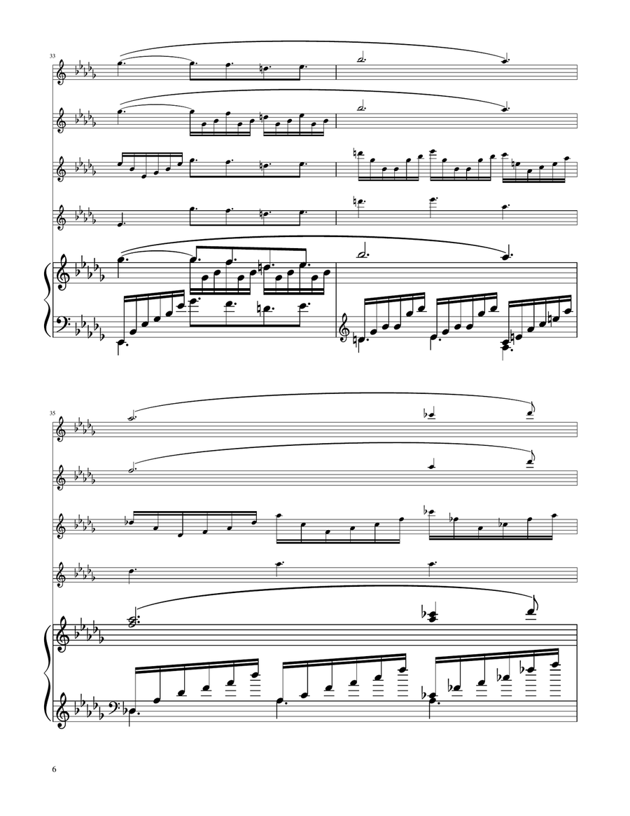 Clair de Lune - Violin Quartet String Quartet scores gallery preview page 6
