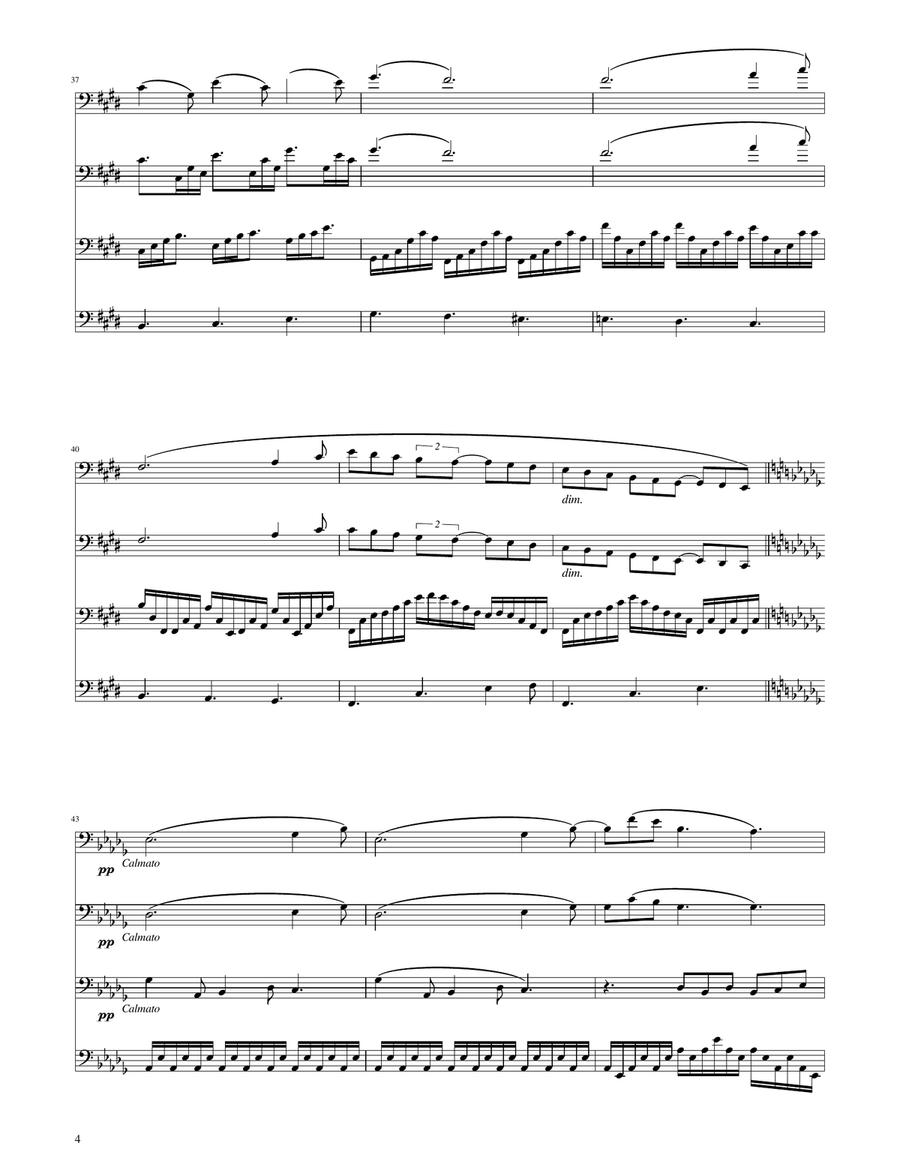 Clair de Lune - Cello Quartet String Quartet scores gallery preview page 4