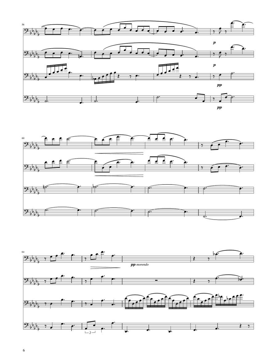 Clair de Lune - Cello Quartet String Quartet scores gallery preview page 6