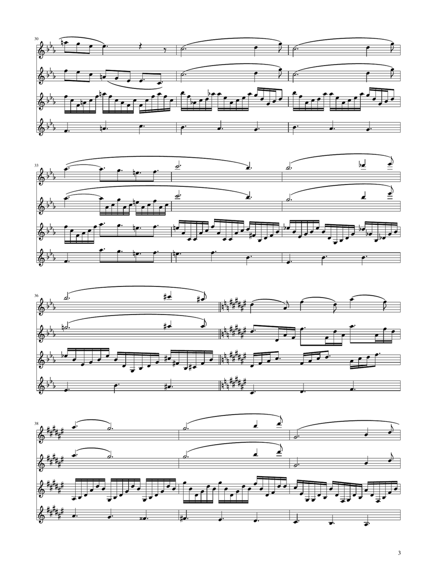 Clair de Lune - Clarinet Quartet Clarinet Quartet scores gallery preview page 3