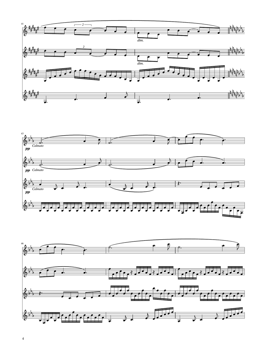 Clair de Lune - Clarinet Quartet Clarinet Quartet scores gallery preview page 4