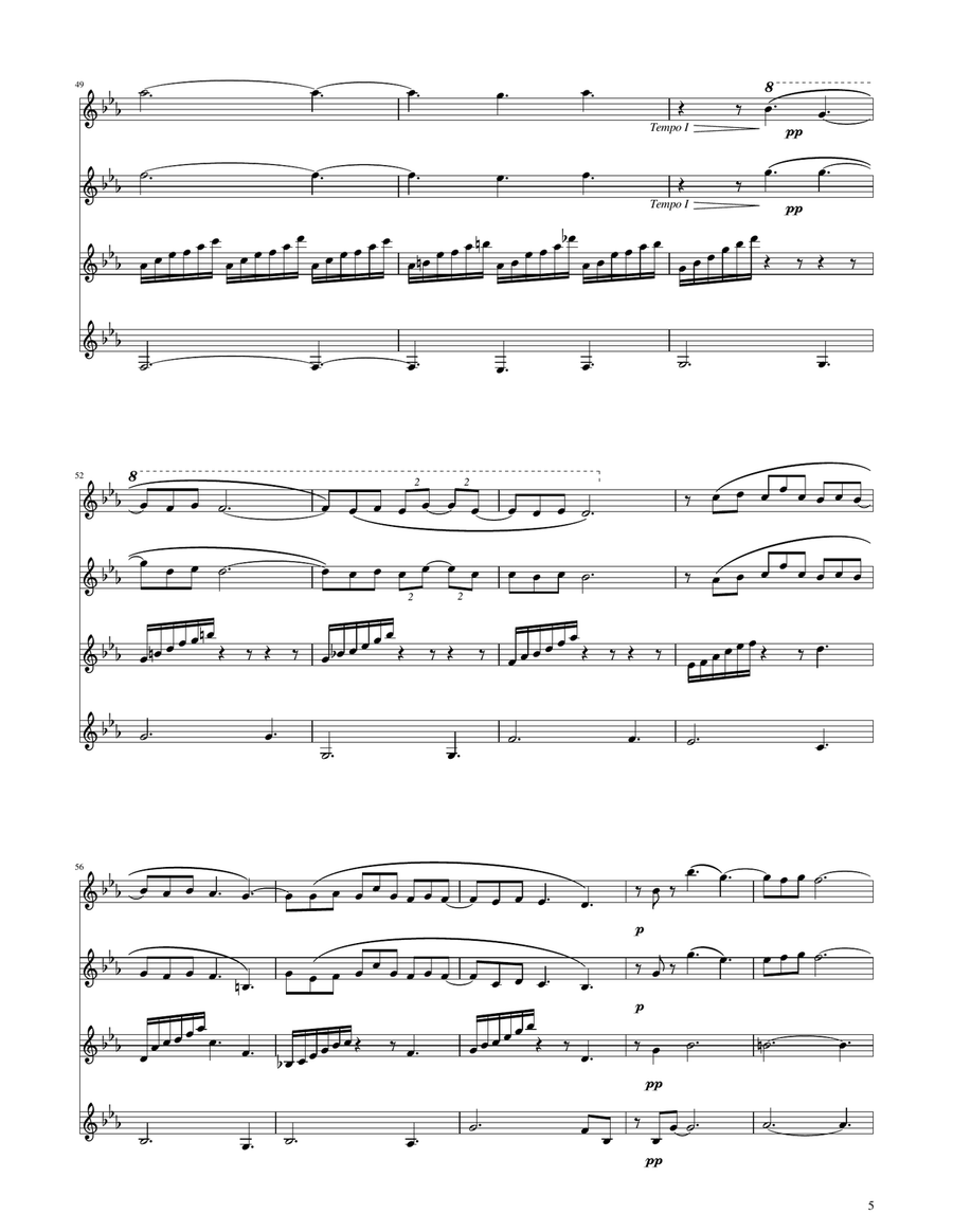 Clair de Lune - Clarinet Quartet Clarinet Quartet scores gallery preview page 5
