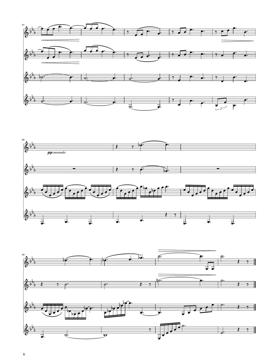 Clair de Lune - Clarinet Quartet Clarinet Quartet scores gallery preview page 6